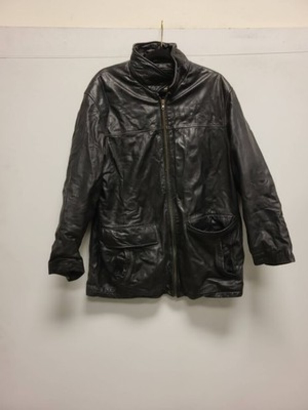 M Julian Wilsons Leather Expert Black Jacket Mens Size L Full Zip Coat Outerwear